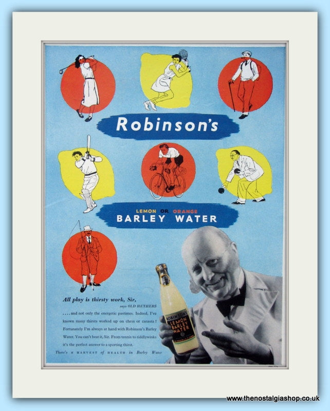 Robinson's Barley Water Lemon & Orange Original Advert 1952 (ref AD4938)