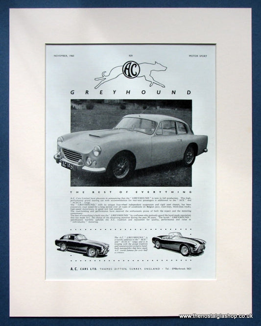 A.C Greyhound 1960 Original Advert (ref AD1448)