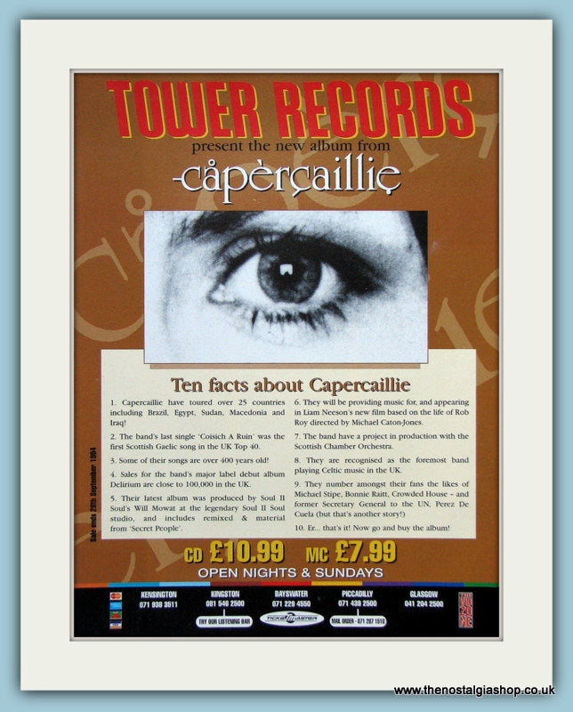 Capercaillie New Album Original Music Advert 1994 (ref AD3773)