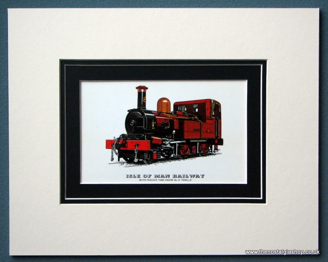 Isle Of Man Railway 'Fenella' Mounted Print (ref SP78)