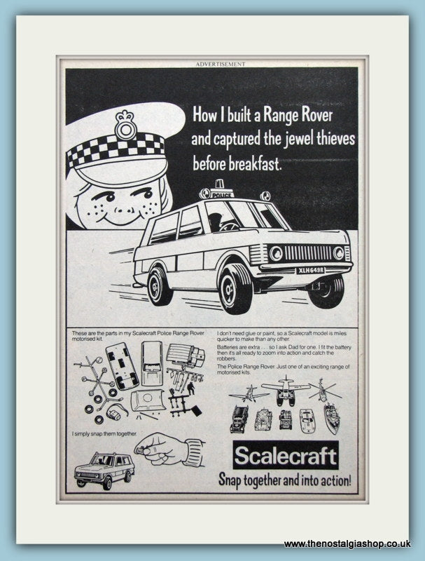 Scalecraft Police Range Rover Kit Original Advert 1978 (ref AD2668)