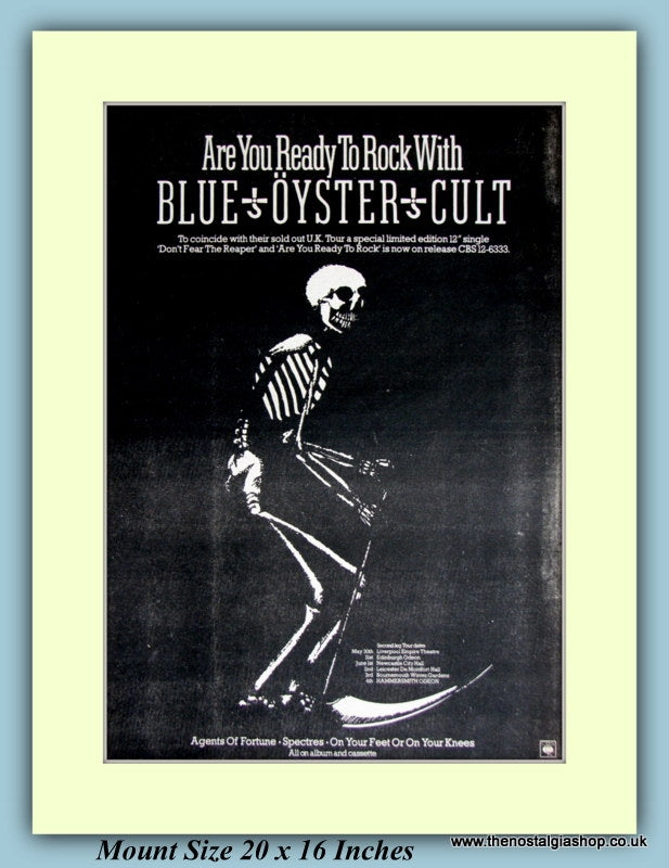 Blue Oyster Cult Original Advert 1978 (ref AD9080)