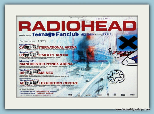 Radiohead Tour Guide Original Advert 1997 (ref AD1970)