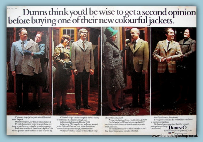 Dunns & Co Original Double Advert 1975 (ref AD4428)