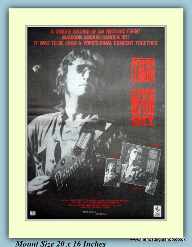 John Lennon Live In New York Original Advert 1986 (refAD9287)