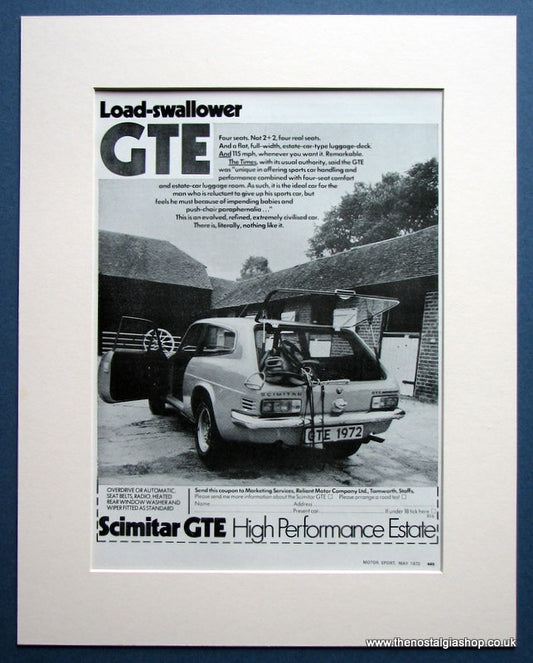 Scimitar GTE Estate Set of 2 1972 Original Adverts (ref AD1618)