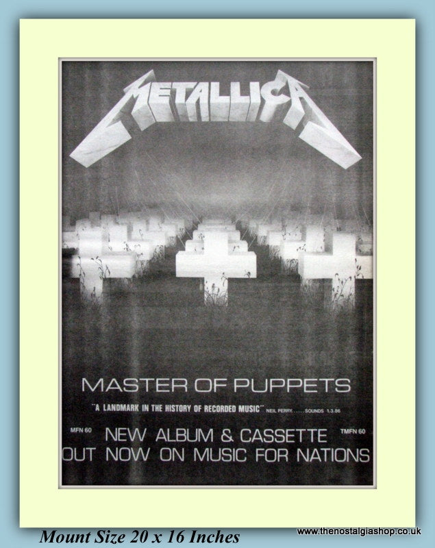 Metallica Master Of Puppets Original Advert 1986 (ref AD9288)