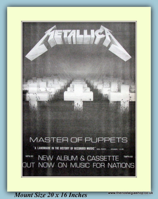 Metallica Master Of Puppets Original Advert 1986 (ref AD9288)