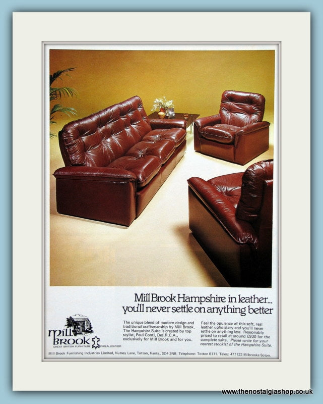 Mill Brook Hampshire Suite Original Advert 1976 (ref AD2438)