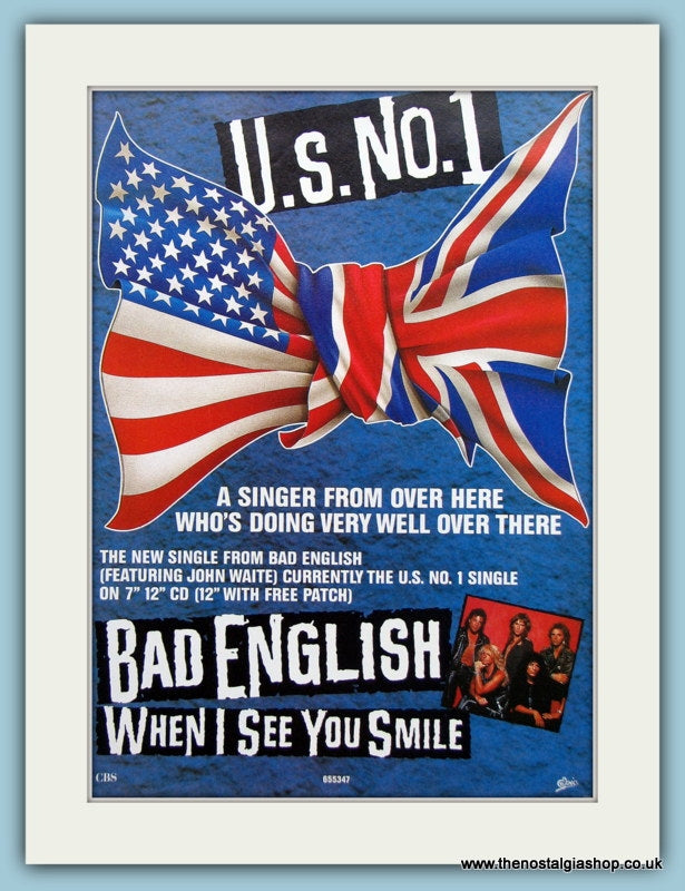 Bad English-When I See You Smile Original Music Advert 1989 (ref AD3543)