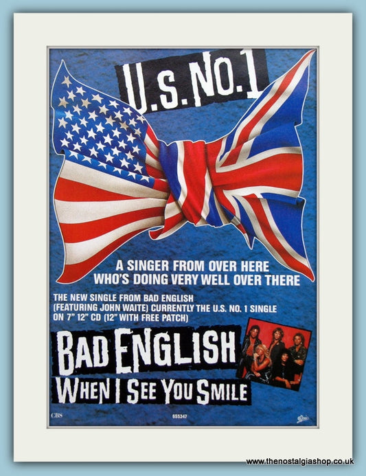 Bad English-When I See You Smile Original Music Advert 1989 (ref AD3543)