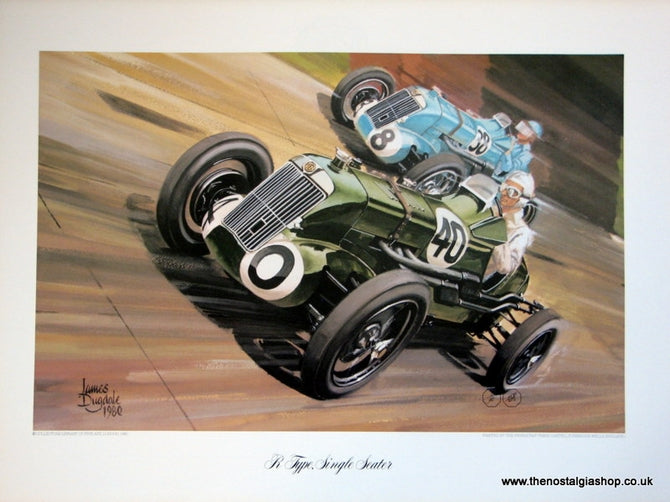 MG R Type, Single Seater. Classic Large Car Print.