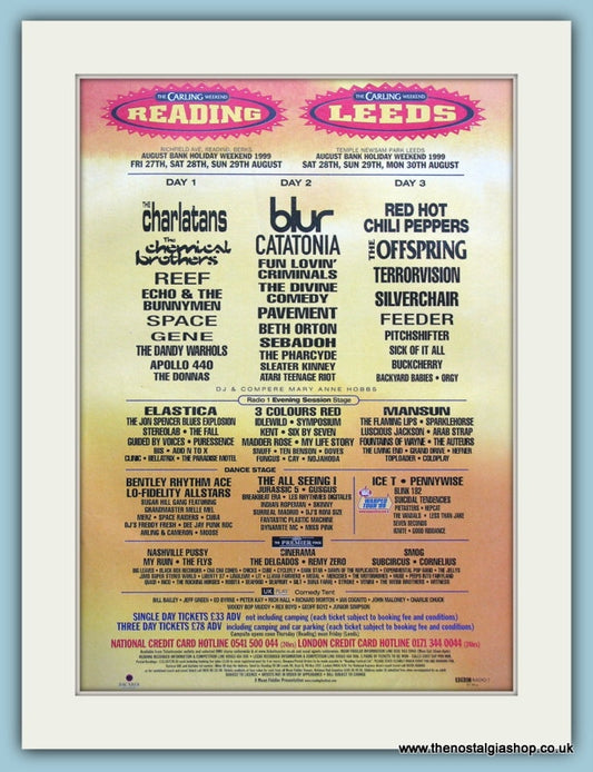 Carling Weekend Reading & Leeds Festival Advert 1999 (ref AD3382)