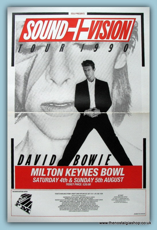 David Bowie Sound & Vision Milton Keynes Bowl Aug 1990 Original Advert (ref AD4483)