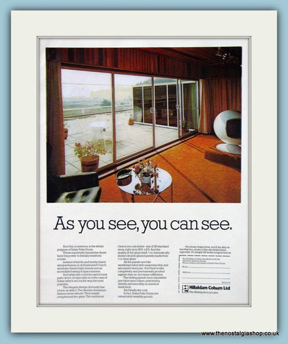 Solair Patio Doors. Set of 3 Original Adverts 1974/75 (ref AD2482)