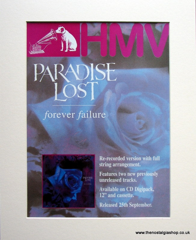 Paradise Lost Forever Failure 1995 Original Advert (ref AD938)