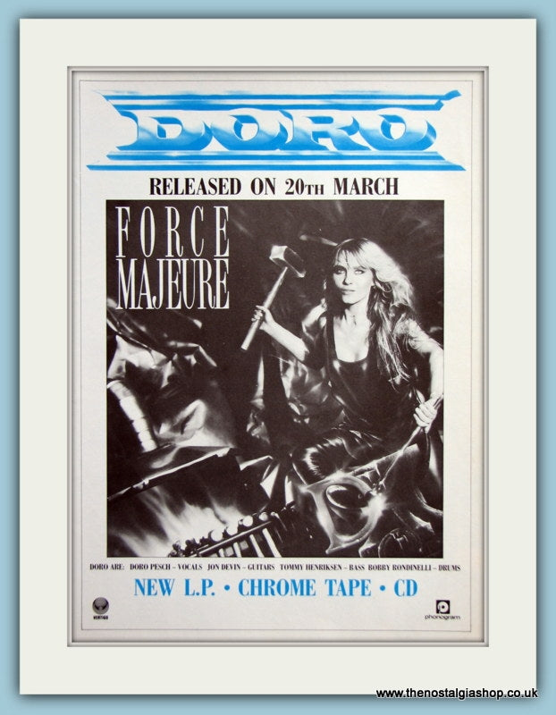 Doro Force Majeure Original Advert 1989 (ref AD4159)