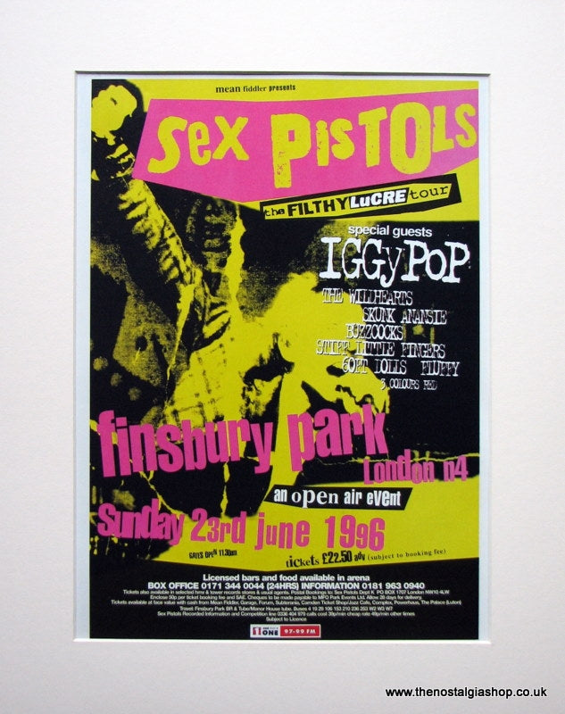 Sex Pistols Finsbury Park 1996 Original Advert (ref AD910) – The ...