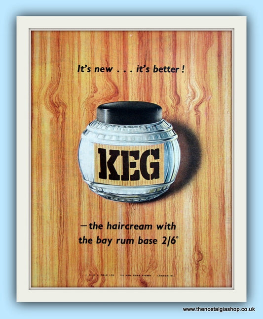 Keg Mens Haircream. Original Advert 1954 (ref AD8014)