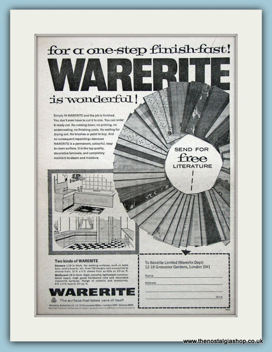 Warerite Laminate Original Advert 1960's (ref AD4668)