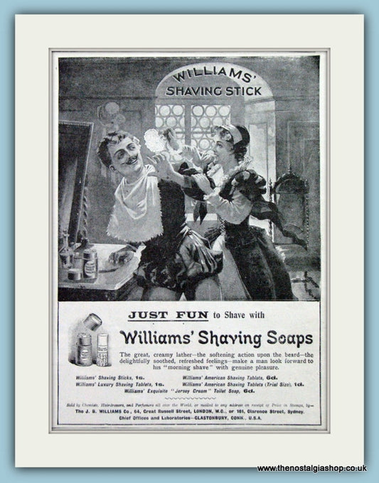 Williams' Shaving Soaps. Original Advert 1899 (ref AD6019)