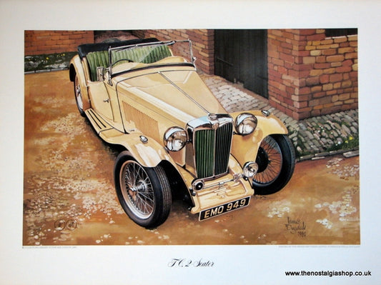 MG TC, 2-Seater, Classic Large Car Print.