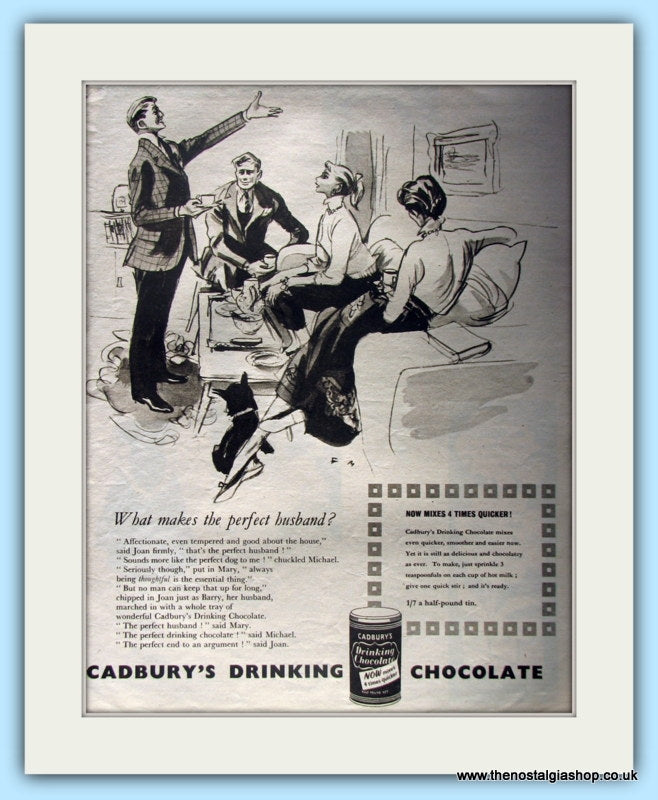 Cadbury's Drinking Chocolate Original Advert 1954 (ref AD4921) – The ...