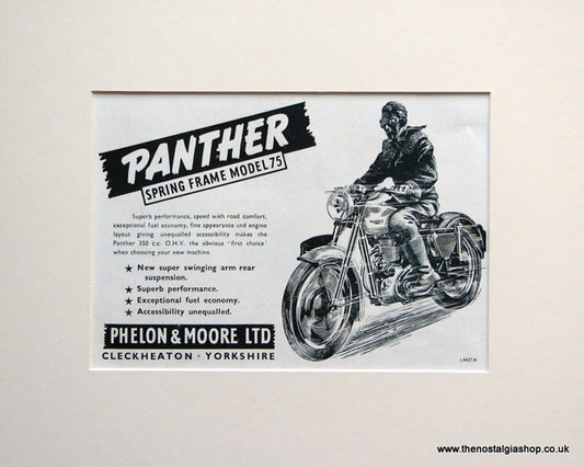 Panther Spring Frame Model 75 Original advert 1953 (ref AD1606)