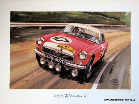 MGB The "Marathon B" Classic Large Car Print