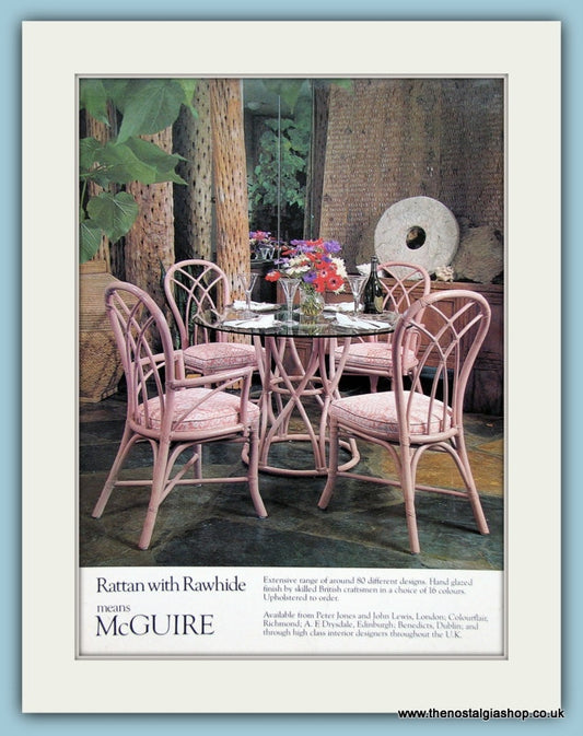 McGuire Rattan Designs Original Advert 1981 (ref AD2423)