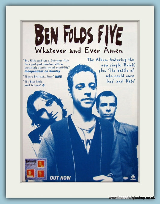 Ben Folds Five Whatever And Ever Amen Original Music Advert 1998 (ref AD3470)