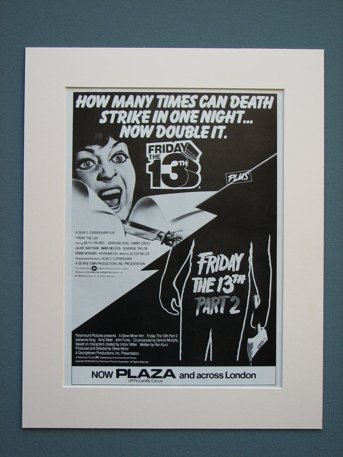 Friday the 13th Part 2 and Part 3  Set of 2 Original adverts (ref AD599)