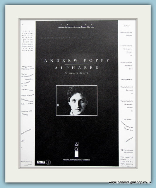 Andrew Poppy Alphabed. Original Advert 1987 (ref AD3080)