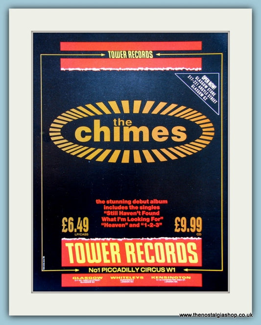 The Chimes Debut Album Original Music Advert 1988 (ref AD3780)