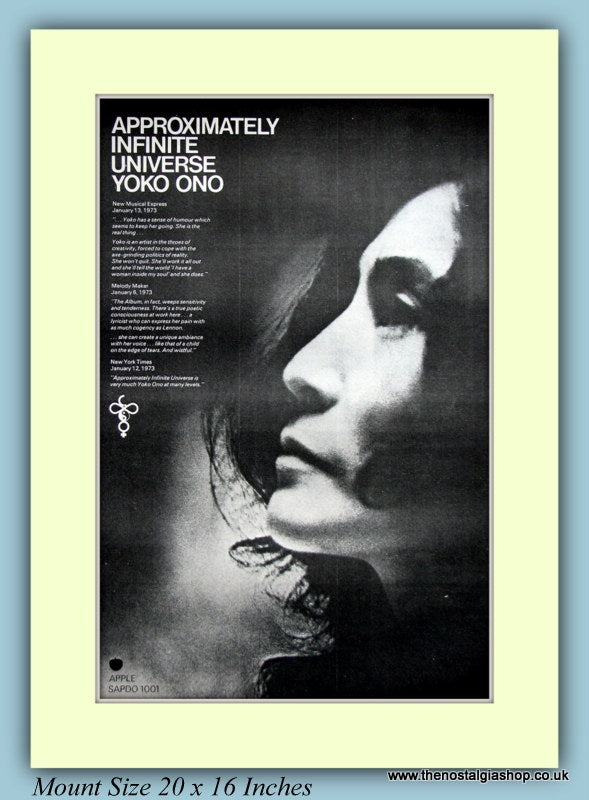 Yoko Ono Original Advert 1973 (ref AD9109)