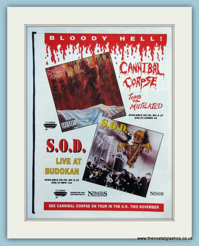 Cannibal Corpse & S.O.D Original Music Advert 1992 (ref AD3783)