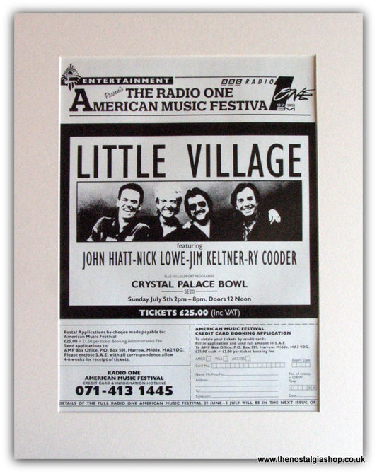 Little Village 1992 Event Advert (ref AD1770)