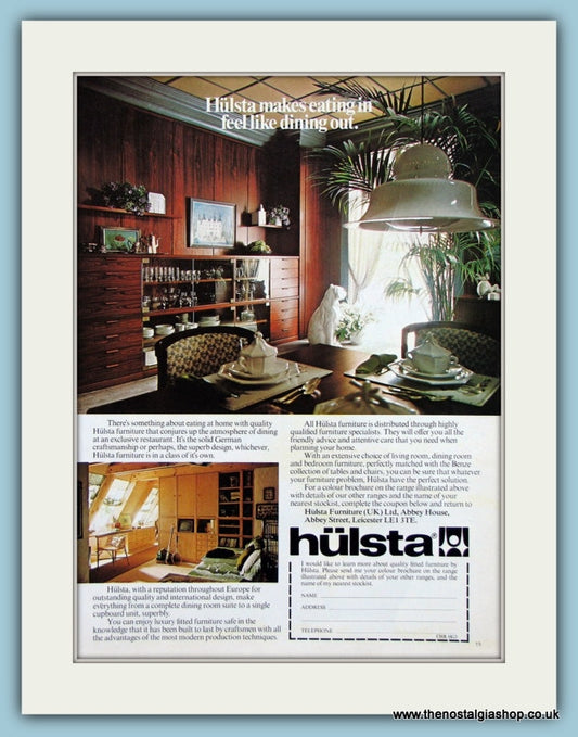 Hulsta Fitted Furniture Original Advert 1978 (ref AD2429)