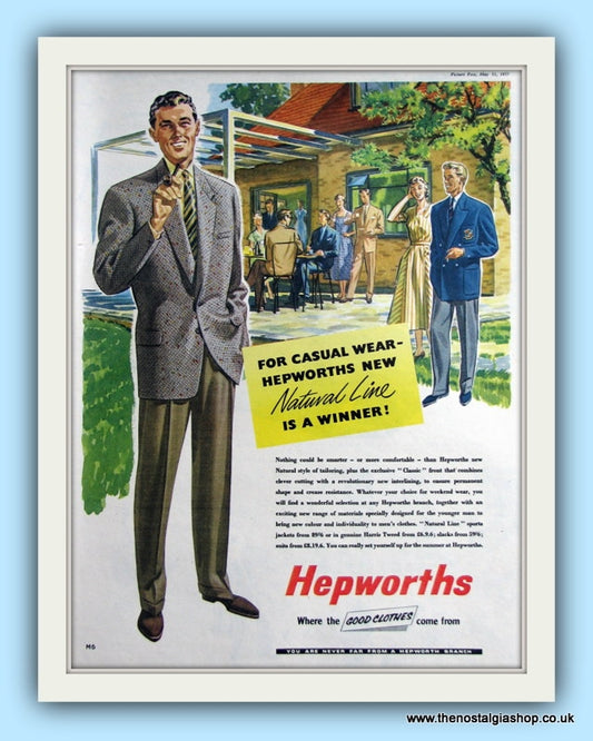 Hepworths Male Tailoring. Original Advert 1957 (ref AD8037)