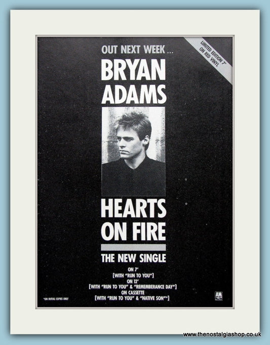 Bryan Adams Hearts On fire Original Music Advert 1987 (ref AD3483)