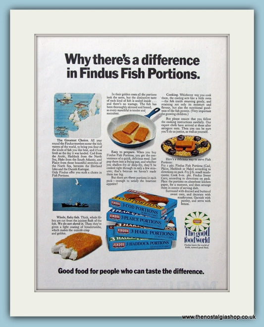 Findus Fish Portions. Original Advert 1970 (ref AD4371)