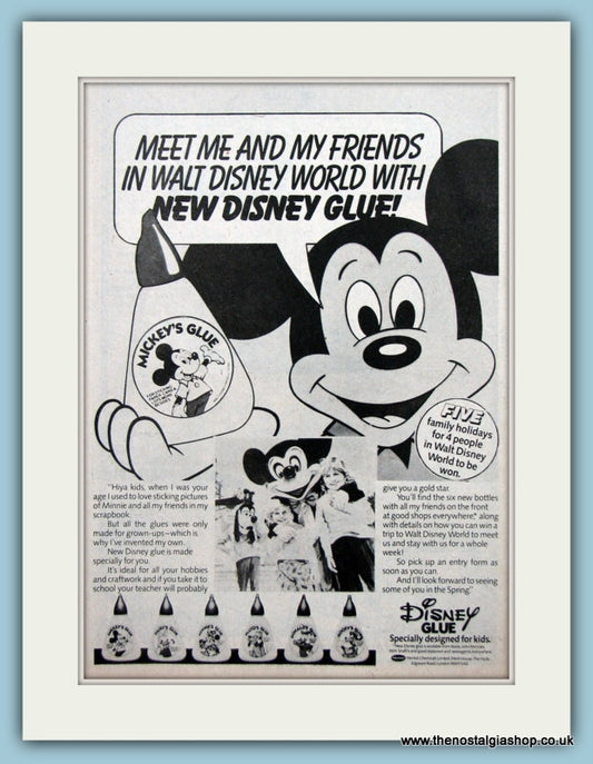 Disney Glue Original Advert 1980 (ref AD2642)