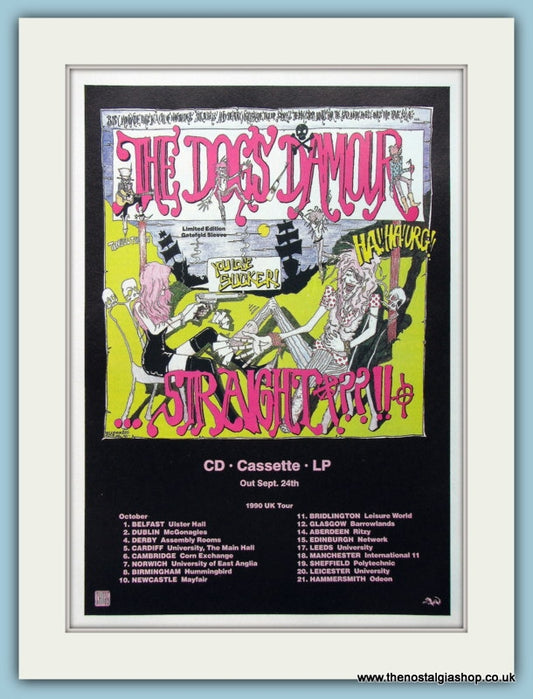 The Dogs Damour Straight October Tour Dates 1990 Original Adverts (ref AD4475)