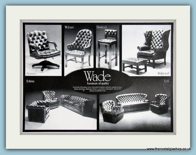 Wade. Furniture of Quality. Original Advert 1978 (ref AD2465)