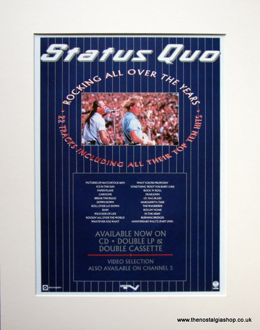 Status Quo 1990 Original Advert (ref AD906)