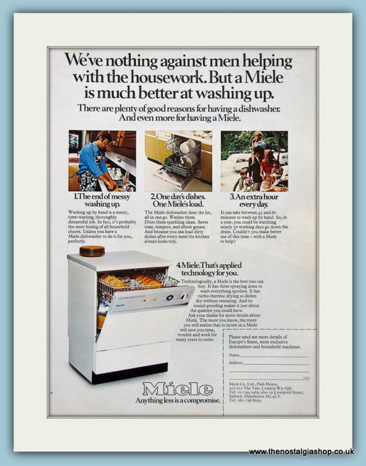 Miele Dishwasher. Original Advert 1976 (ref AD2568)