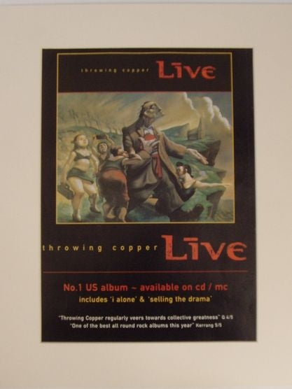 Throwing Copper Live Original album advert from 1995(AD5135K)