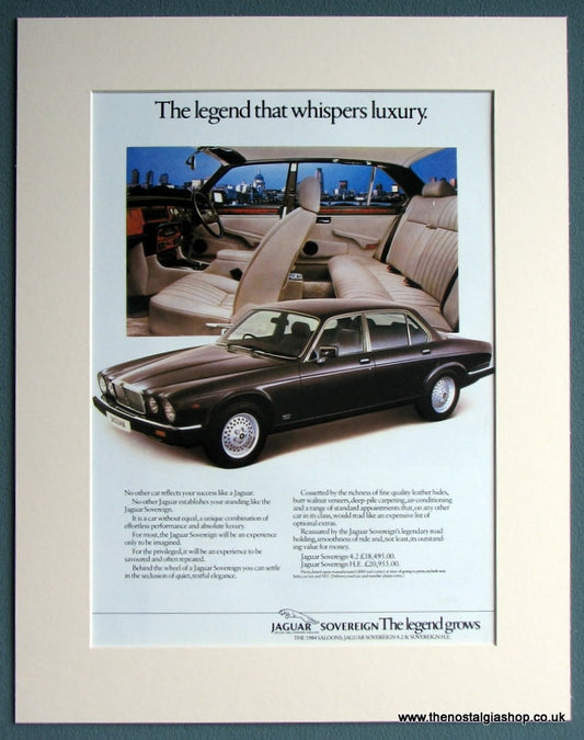 Jaguar Sovereign 1984 Original Advert (ref AD1695)