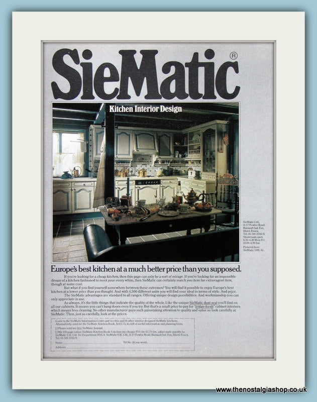 Sie Matic Kitchen Furniture Original Advert 1981 (ref AD2798)