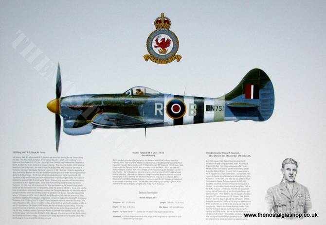 Hawker Tempest Mk V JN751 R-B. Aircraft print (ref AP020)